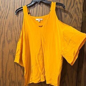 Tibi Vibrant Yellow Cold-Shoulder Tunic